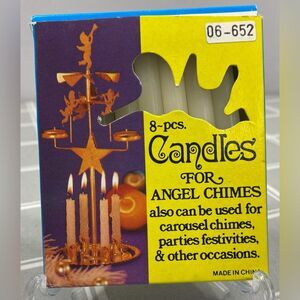 Vintage NIB 8) White Candles for Angel Chimes or German Carousel Christmas Decor